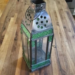 Handmade lantern made of metal and glass